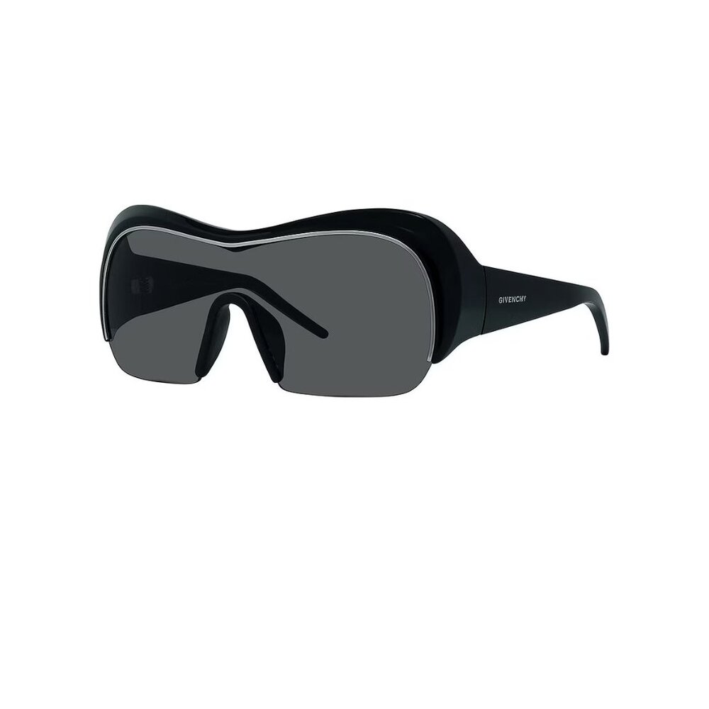 Givenchy Shield Sunglasses in Shiny Black & Smoke - Picture 3 of 8